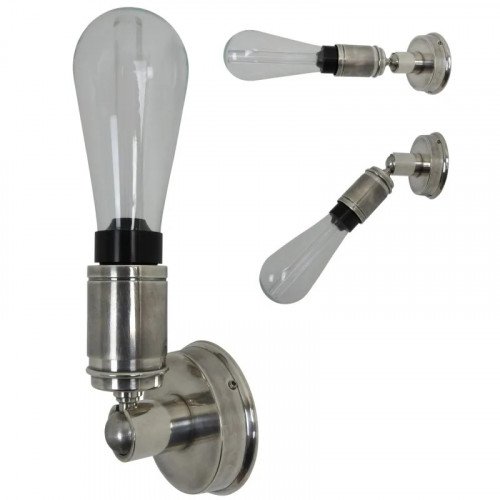 lampe en laiton de couleur argent antique avec un raccord E27