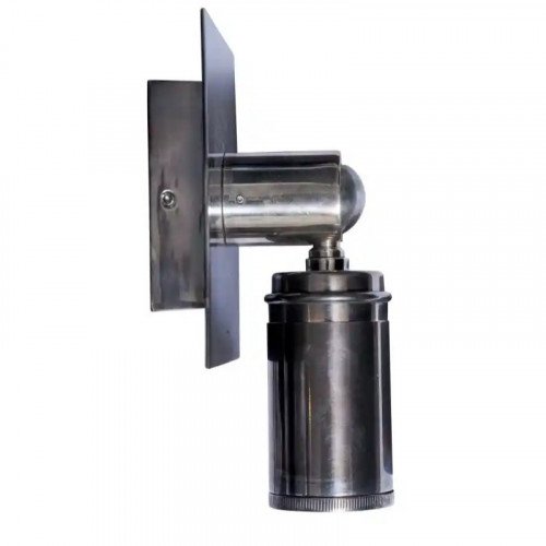 Lampe en laiton couleur argent antique avec culot E27