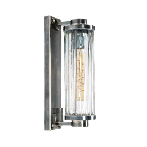 Lampe d’extérieur Porter argent antique laiton industriel
