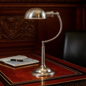 lampe en laiton couleur argent antique avec raccord E27