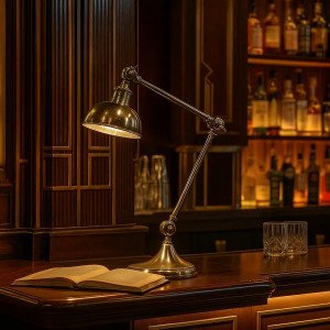 lampe en laiton couleur argent antique avec culot E27