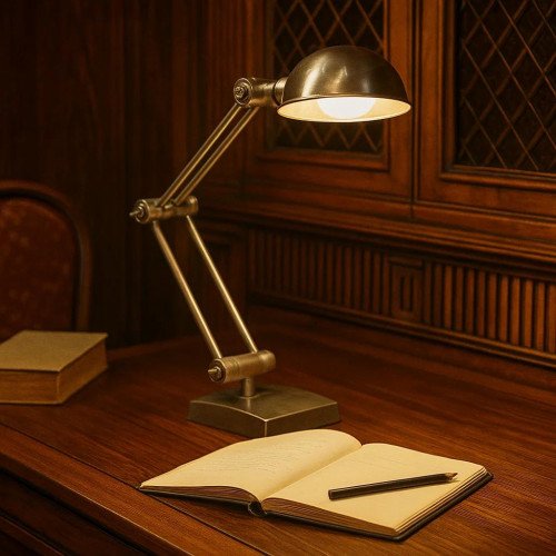 lampe en laiton couleur argent antique avec raccord E27