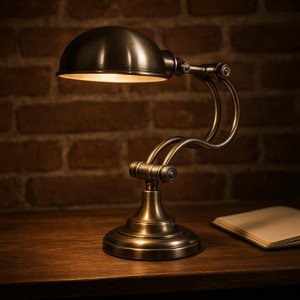 lampe en laiton couleur argent antique avec culot E27