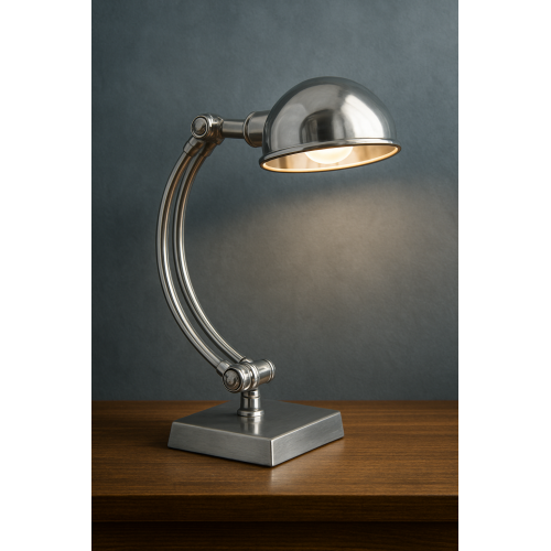 lampe en laiton couleur argent antique avec culot E27