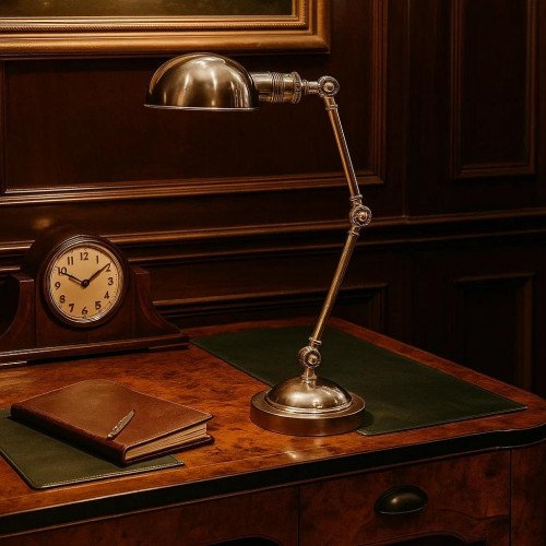 lampe en laiton couleur argent antique avec raccord E27