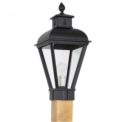 Lampe d'extérieur Vondel WOOD Lampadaire d'extérieur noir de style classique de forme carrée
