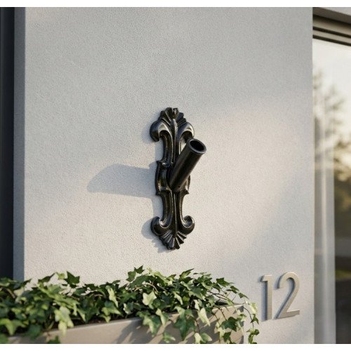 Porte-drapeau Modern (5830) - porte-drapeau nostalgique -- drapeau - façade - maison - propriété - Nostalux