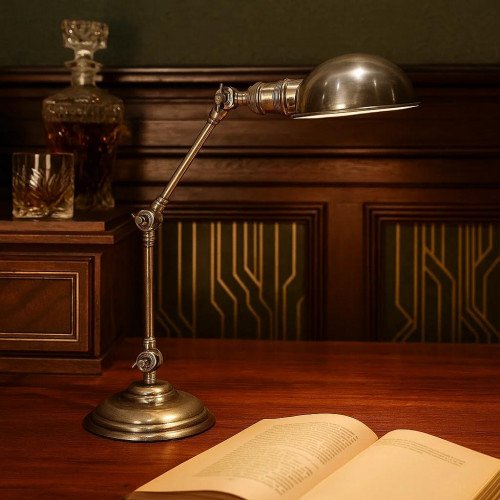 lampe en laiton couleur argent antique avec douille E14