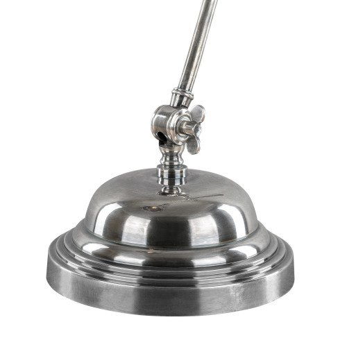 Lampe de table réglable Sidney aux formes rondes robustes, couleur argent antique