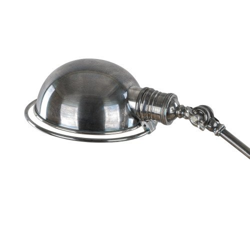 Lampe de table réglable Sidney aux formes rondes robustes, couleur argent antique