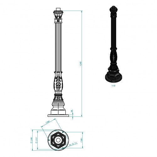 Poteau de lampadaire KS3