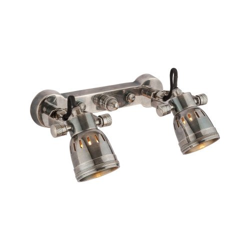 Barre de 2 spots industriels Rialto Double (59802) Vintage | Nostalux.fr