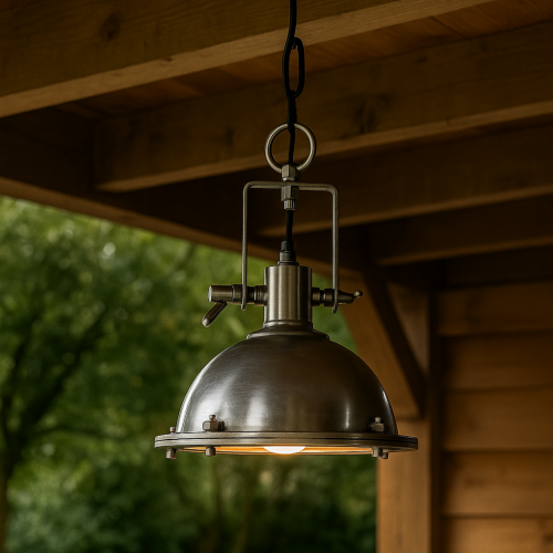 lampe en laiton couleur argent antique avec raccord E27