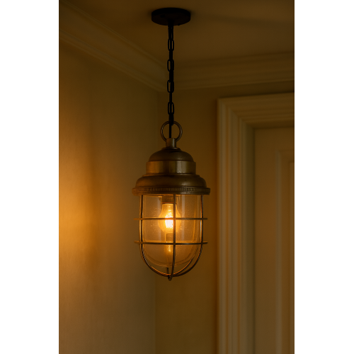 lampe en laiton couleur argent antique avec raccord E27