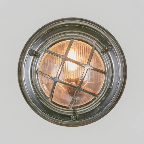 lampe en laiton couleur argent antique avec raccord E27