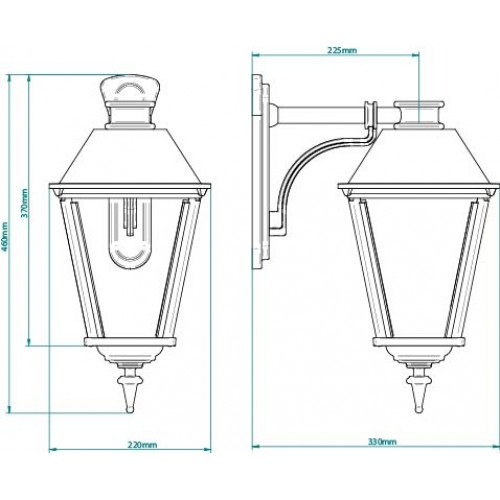 Halle alu - KS Lighting, 4 faces, carré, éclairage d'extérieur 