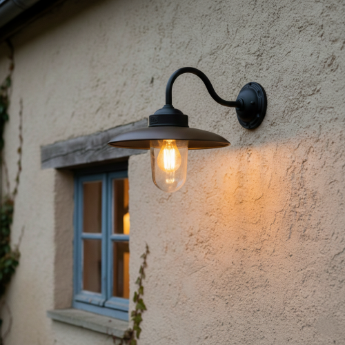 Lampe d’étable Solingen applique murale noir bronze rustique