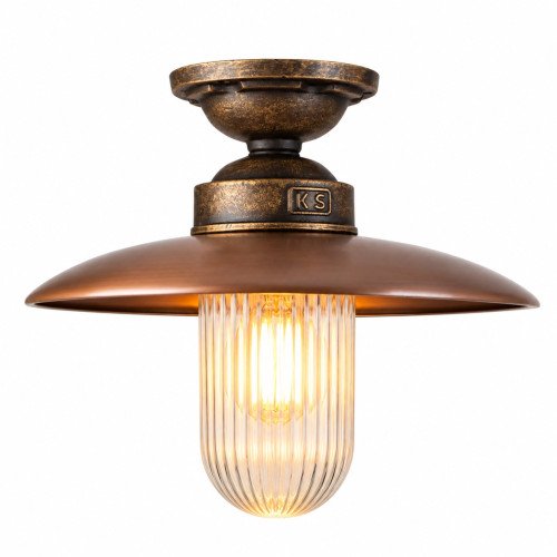 Lampe d'extérieur Mayenne bronze/cuivre plafonnier style campagne