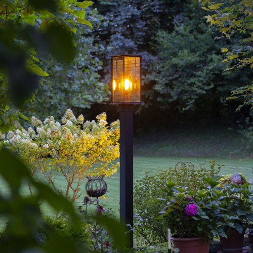 Lampadaire de jardin noir exclusif Capital à une lanterne  