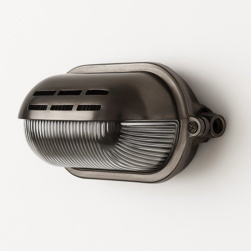 lampe de bateau compacte Gulf en laiton couleur argent antique