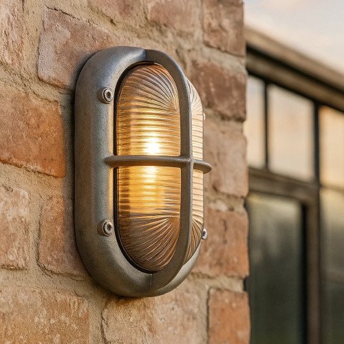 Lampe d'extérieur robuste Oculus en aluminium brut