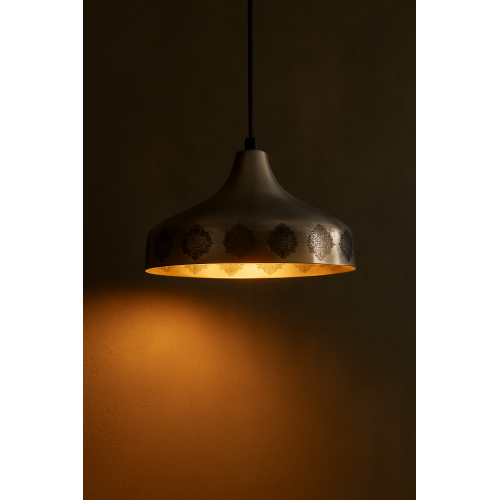 Suspension Alu Shiny Flat L aluminium argenté Ø 28 cm E27 intérieur