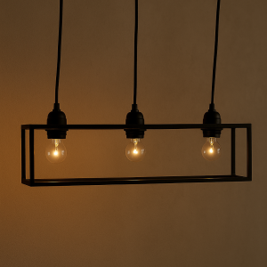 Suspension Alix noire 3×E27 métal