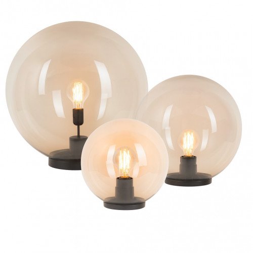 Set de 3 boules de jardin lumineuses 30Ø, 40Ø & 50Ø avec piquets | Nostalux.fr