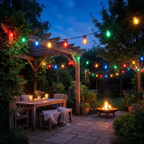 Guirlande lumineuse Patio (6870) 20 m - 24 ampoules couleurs LED | Nostalux.fr