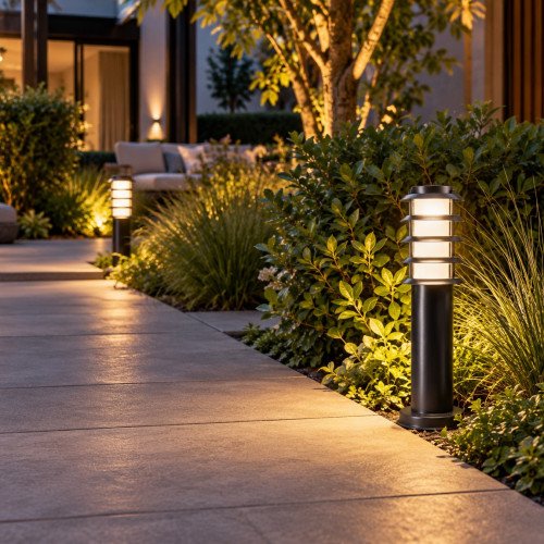 Éclairage extérieur Soll 3 Lampe de jardin noire moderne 45 cm