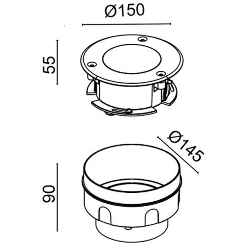 Spot au sol encastrable d'extérieur Pro (7336) Ø15 rond GX53