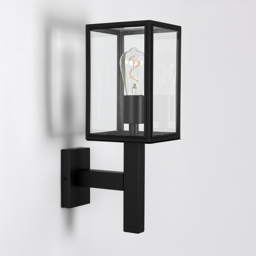 Applique d'extérieur noire, Bilthoven, épurée, classique, faite à la main chez KS Lighting, boîtier design 