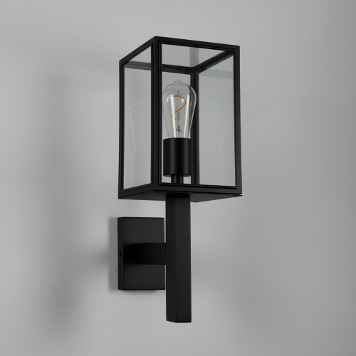 Lampe extérieure Bilthoven applique murale noire rvs moderne