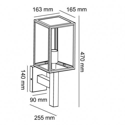Applique d'extérieur noire, Bilthoven, épurée, classique, faite à la main chez KS Lighting, boîtier design 