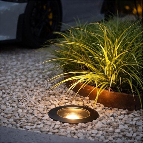 Spot au sol encastrable rond LED Ø11 avec GU10 acier inox