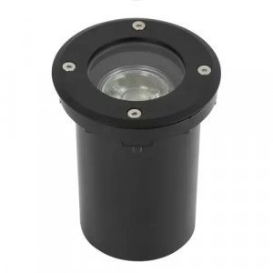 Spot au sol encastrable LED noir rond Ø11 acier inoxydable avec GU10 