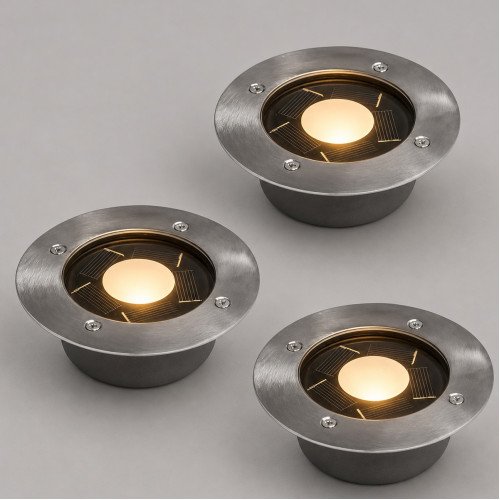 Lot 3 spots LED Puck Solar (3x7411)