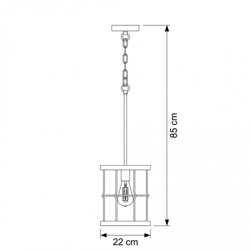 Suspension Benson bronze noir métal E27 85 cm design élancé