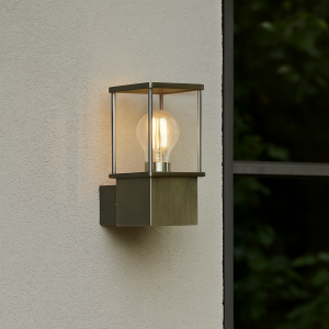Lampe d'extérieur murale Astro Acier inoxydable,  compacte avec verre clair de la marque KS Lighting.  