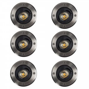 Spot de sol à encastrer orientable (7535) LED Ø12 acier inoxydable 