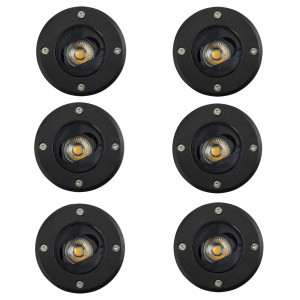 Spot au sol encastrable (7535) noir, rond, orientable LED Ø12 Unit culot GU10 