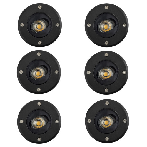 Spot au sol encastrable (7535) noir, rond, orientable LED Ø12 Unit culot GU10 