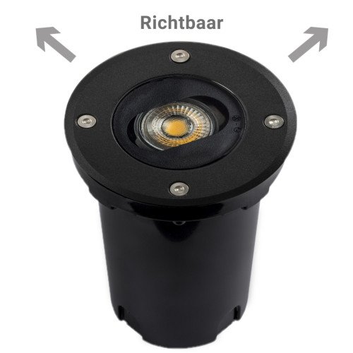 Spot au sol encastrable (7535) noir, rond, orientable LED Ø12 Unit culot GU10 