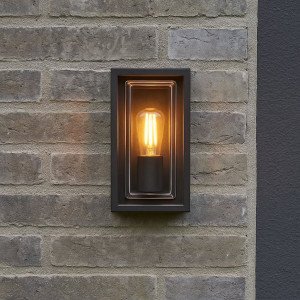 Applique murale moderne noire pour l'extérieur sur la façade, éclairage élégant et stylé avec verre clair, lampe d'extérieur boîtier design 