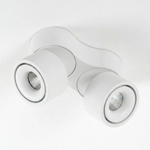 Plafonnier blanc avec 2 spots en saillie Ole 2 orientables | Nostalux.fr