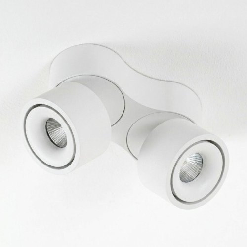 Plafonnier blanc avec 2 spots en saillie Ole 2 orientables | Nostalux.fr