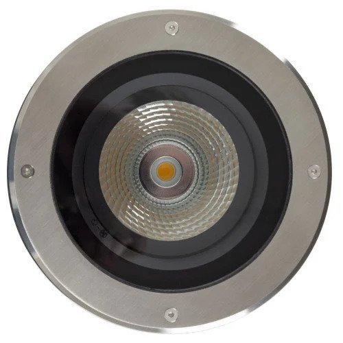 Spot encastré au sol (7686), LED 20W, 22,5 cm de diamètre, acier inoxydable. 