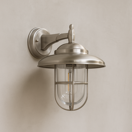 Applique d'extérieur murale pendante Monte (7707) en laiton nickelé 