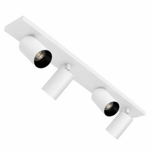 Spots en saillie orientables sur base carrée Mila 4 blanc/noir (7721) | Nostalux.fr