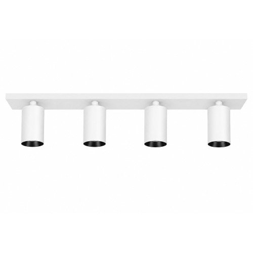 Spots en saillie orientables sur base carrée Mila 4 blanc/noir (7721) | Nostalux.fr